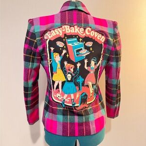 Plaid Easy Bake Coven Women's blazer - Pink and Black
